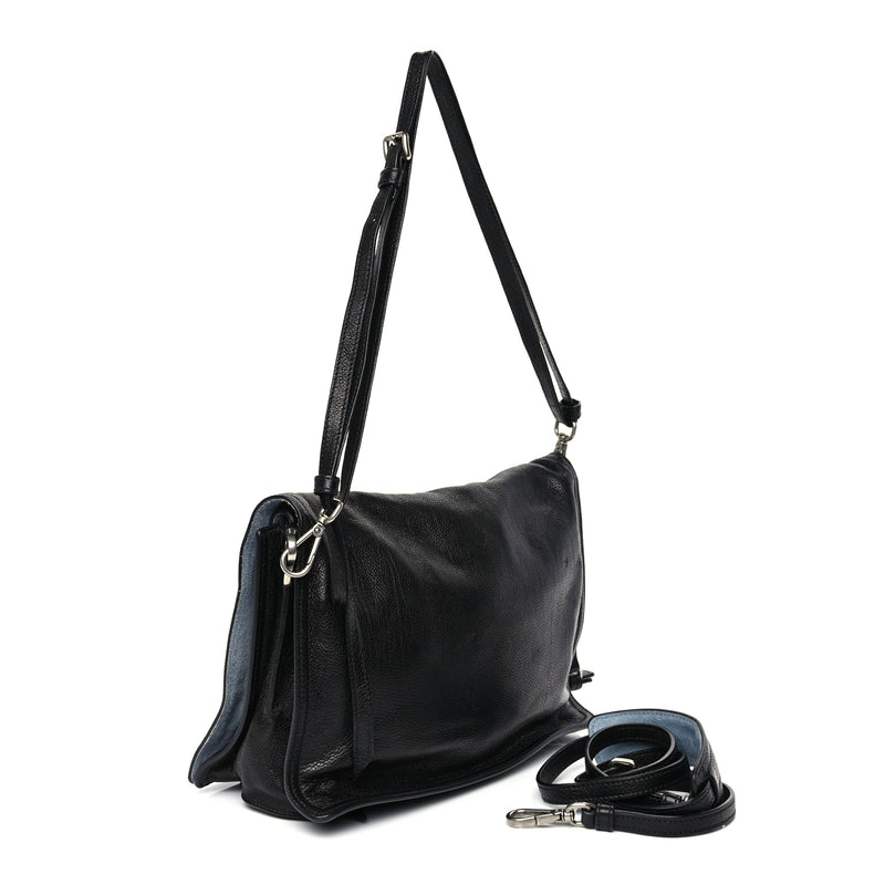  Prada Glace Calf Etiquette Flap Black Astrale