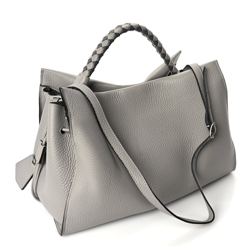  Mulberry Heavy Grain Iris Tote Powder Grey Dark Clay