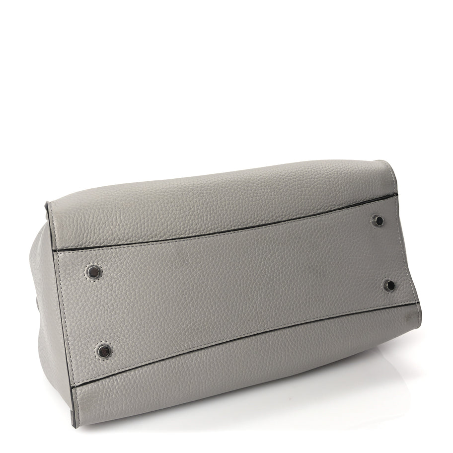 Mulberry Heavy Grain Iris Tote Powder Grey Dark Clay Image 3