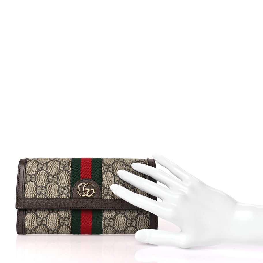 Gucci GG Supreme Monogram Web Ophidia Continental Wallet Brown Image 2