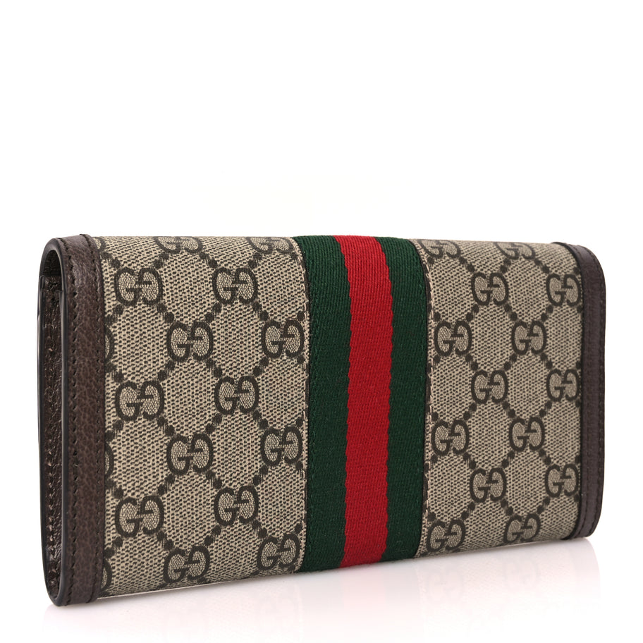 Gucci GG Supreme Monogram Web Ophidia Continental Wallet Brown Image 3