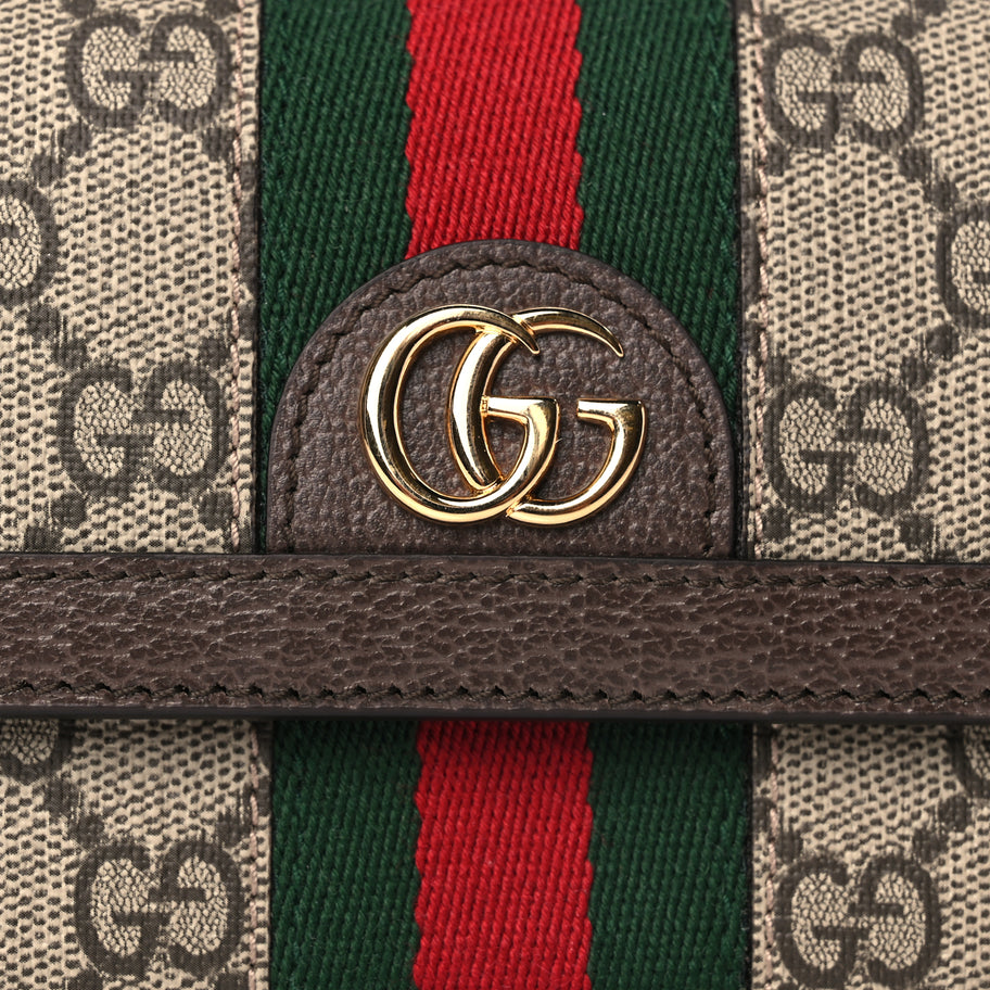 Gucci GG Supreme Monogram Web Ophidia Continental Wallet Brown Image 5
