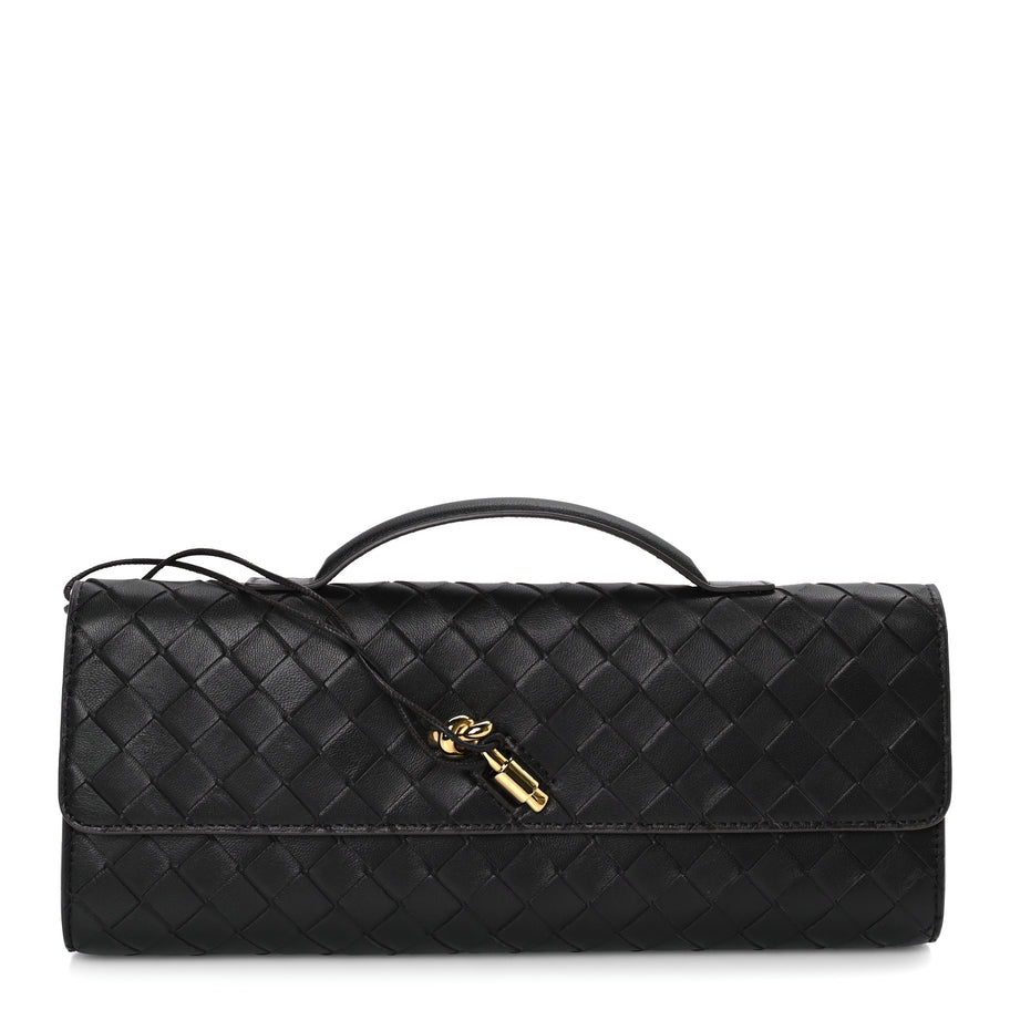 Bottega Veneta Nappa Intrecciato Long Andiamo Top Handle Clutch Fondant Image 1