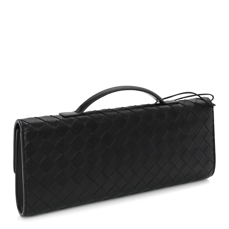  Bottega Veneta Nappa Intrecciato Long Andiamo Top Handle Clutch Fondant