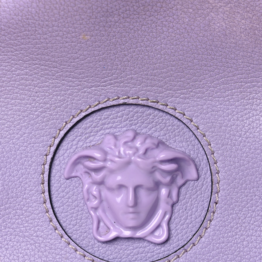 Versace Calfskin La Medusa Round Camera Bag Lilac Image 9