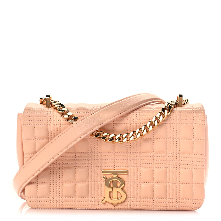 Burberry Lambskin Quilted Small Lola Bag Peach Image 1