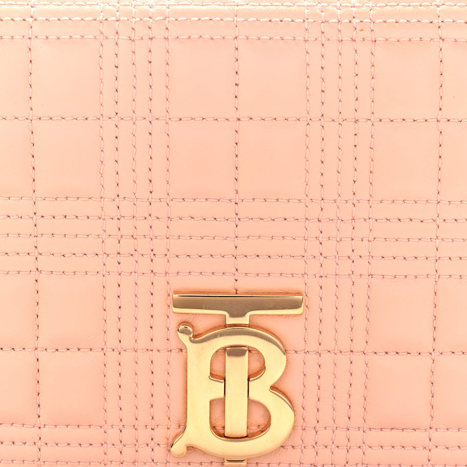 Burberry Lambskin Quilted Small Lola Bag Peach Image 6