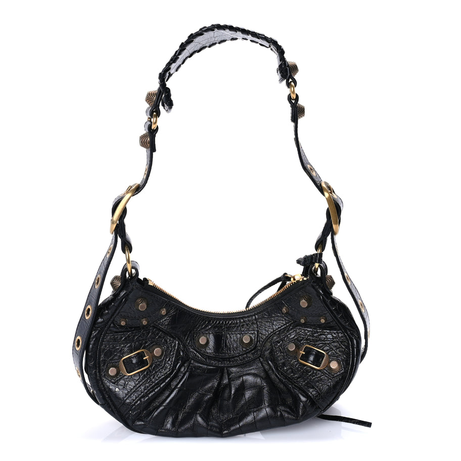 Balenciaga Agneau Arena Le Cagole Shoulder Bag XS Black Image 1