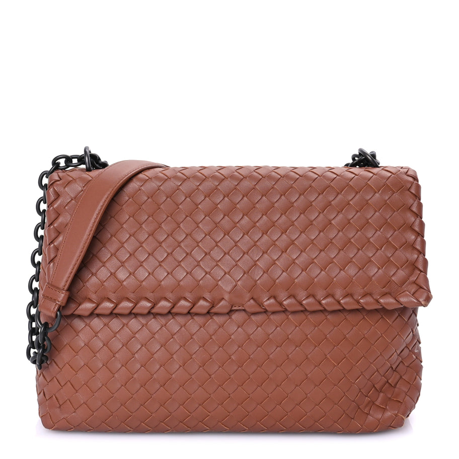 Bottega Veneta Nappa Intrecciato Olimpia Shoulder Bag Noce Image 1