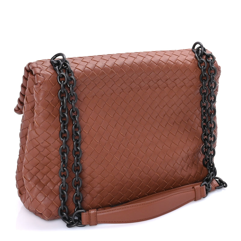  Bottega Veneta Nappa Intrecciato Olimpia Shoulder Bag Noce
