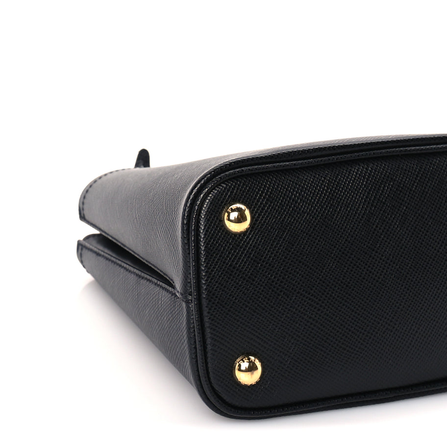 Prada Saffiano Cuir Small Panier Bucket Bag  Black Fuoco Image 7