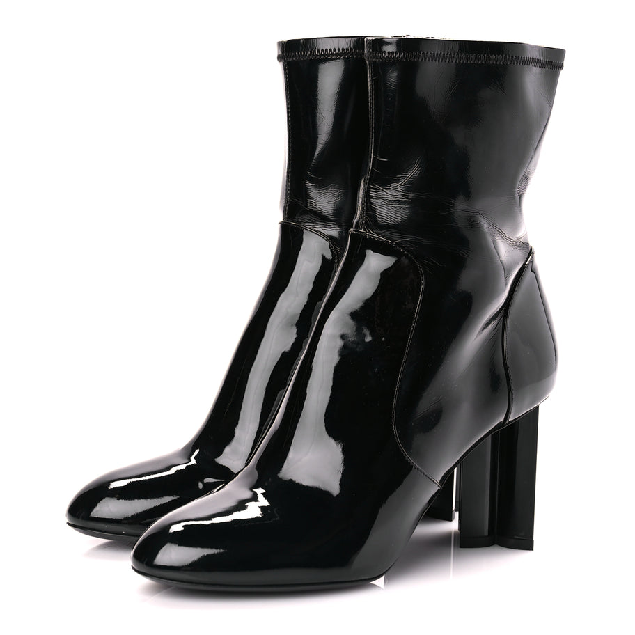 Louis Vuitton Patent Uniformes Silhouette Ankle Boots 39 Black Image 3