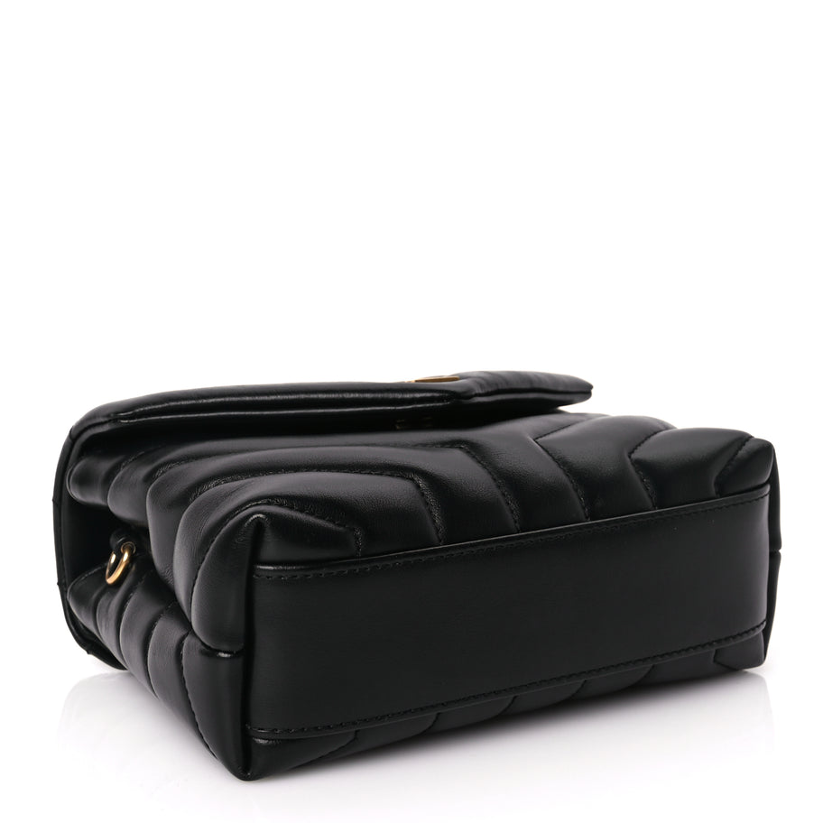 Saint Laurent Calfskin Y Quilted Monogram Toy Loulou Crossbody Bag Black Image 3