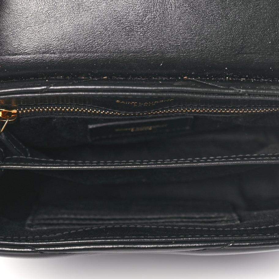 Saint Laurent Calfskin Y Quilted Monogram Toy Loulou Crossbody Bag Black Image 4