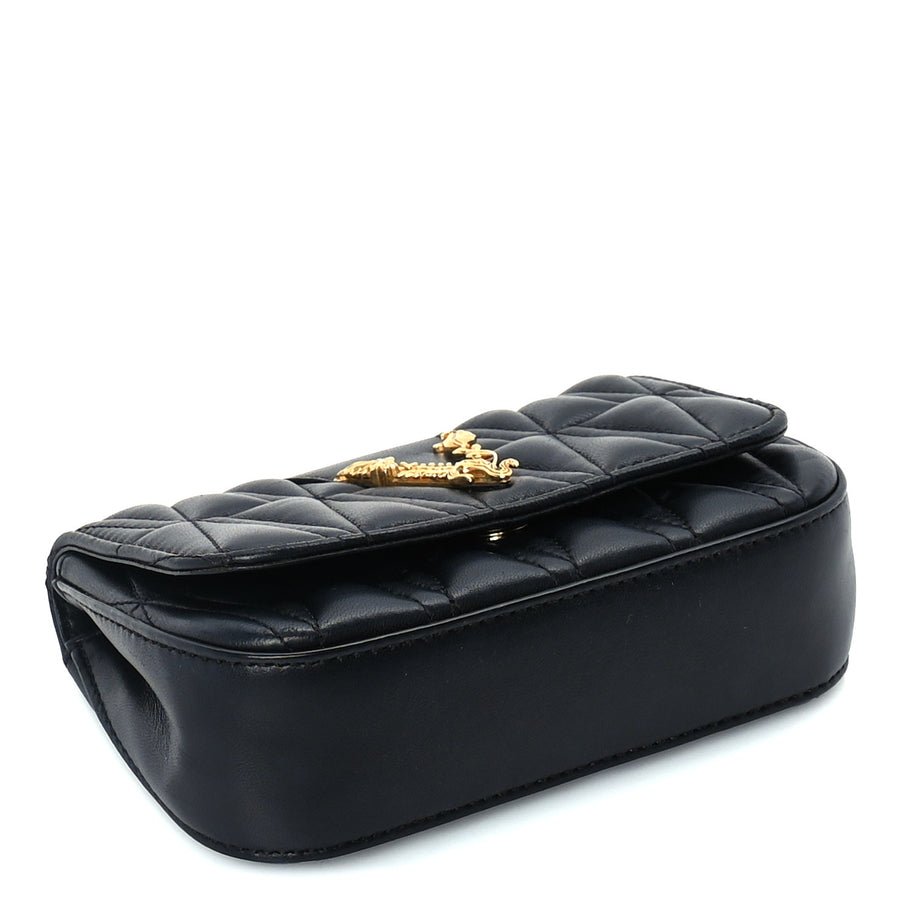 Versace Nappa Quilted Virtus Evening Bag Black Image 3