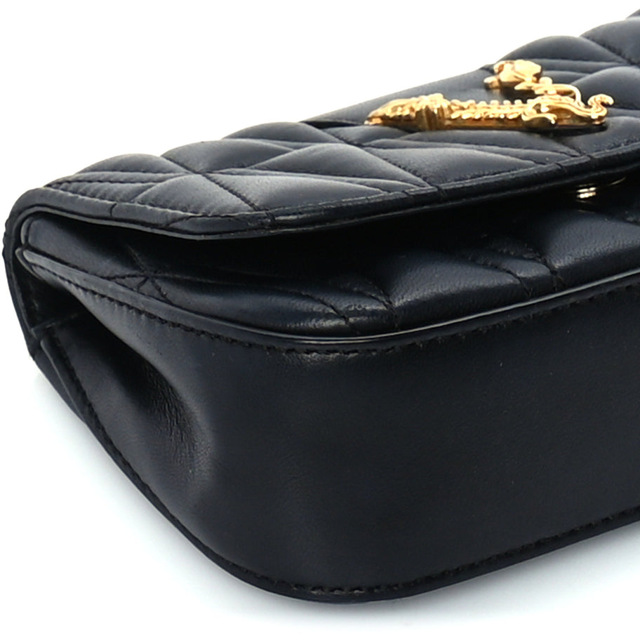 Versace Nappa Quilted Virtus Evening Bag Black Image 7