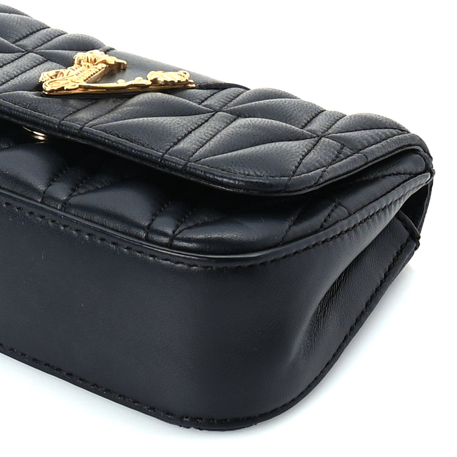 Versace Nappa Quilted Virtus Evening Bag Black Image 8