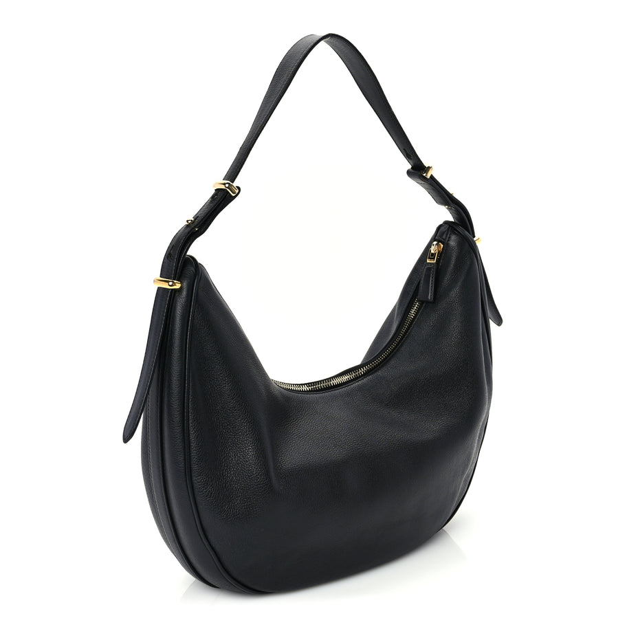 Prada Soft Calfskin Arque Shoulder Bag  Black Image 2