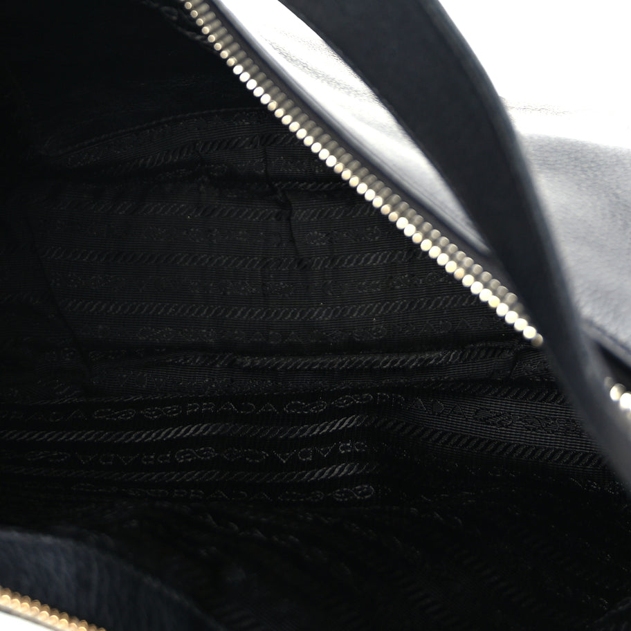 Prada Soft Calfskin Arque Shoulder Bag  Black Image 4