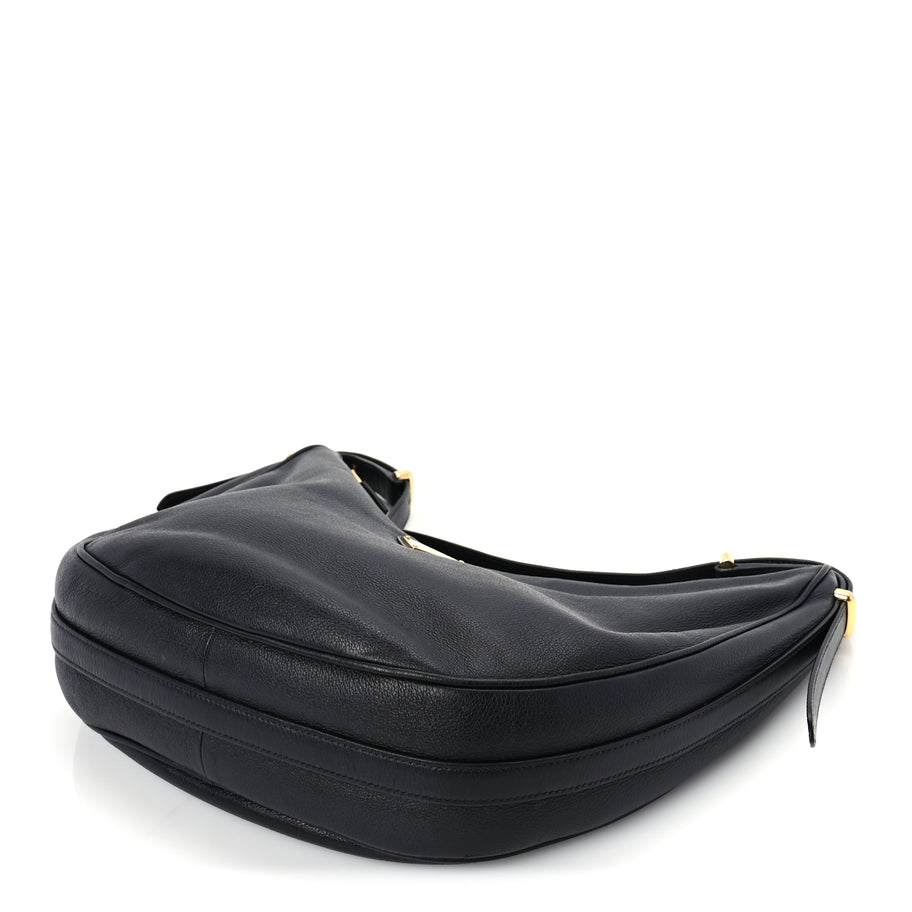 Prada Soft Calfskin Arque Shoulder Bag  Black Image 8