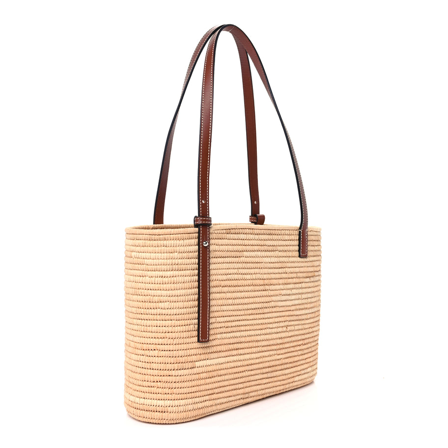 Loewe Raffia Small Square Basket Tote Bag Natural Tan Image 2