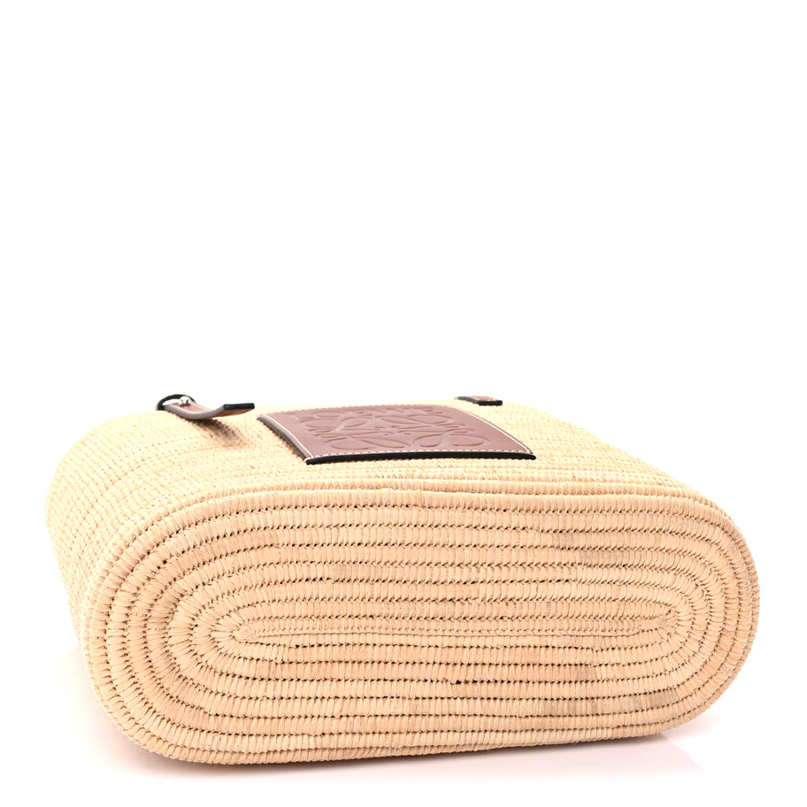 Loewe Raffia Small Square Basket Tote Bag Natural Tan Image 3