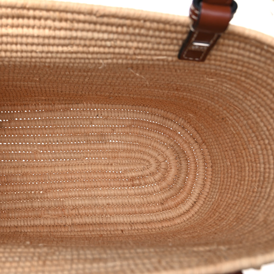 Loewe Raffia Small Square Basket Tote Bag Natural Tan Image 4