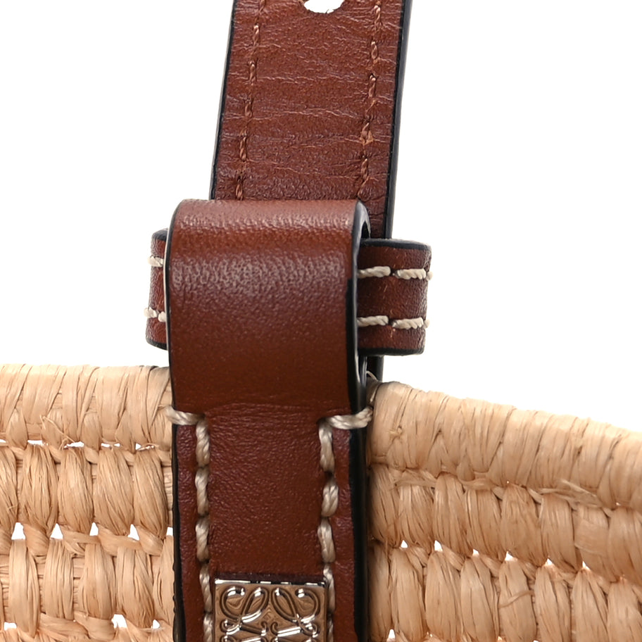 Loewe Raffia Small Square Basket Tote Bag Natural Tan Image 5
