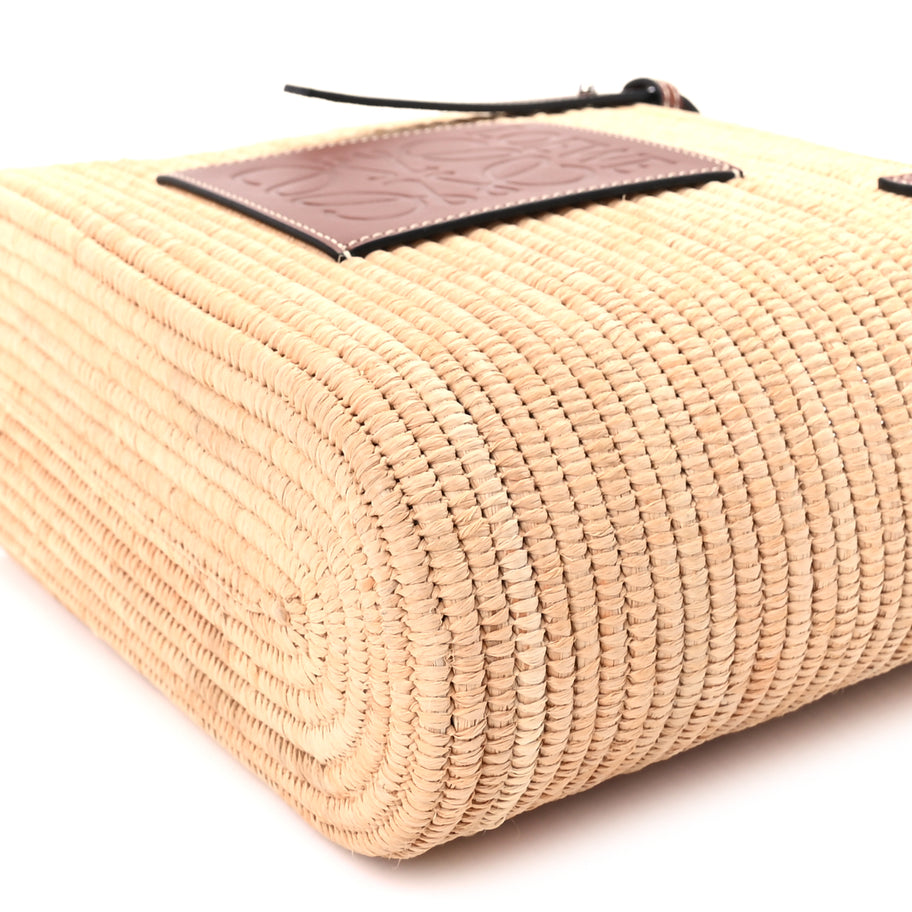 Loewe Raffia Small Square Basket Tote Bag Natural Tan Image 9