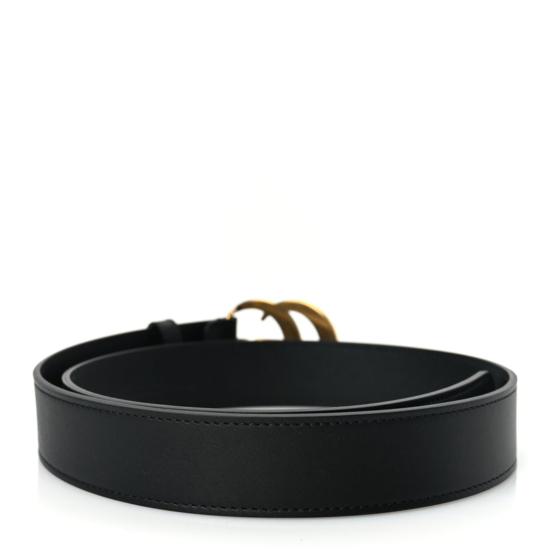  Gucci Calfskin Double G 30mm Belt 80 32 Black