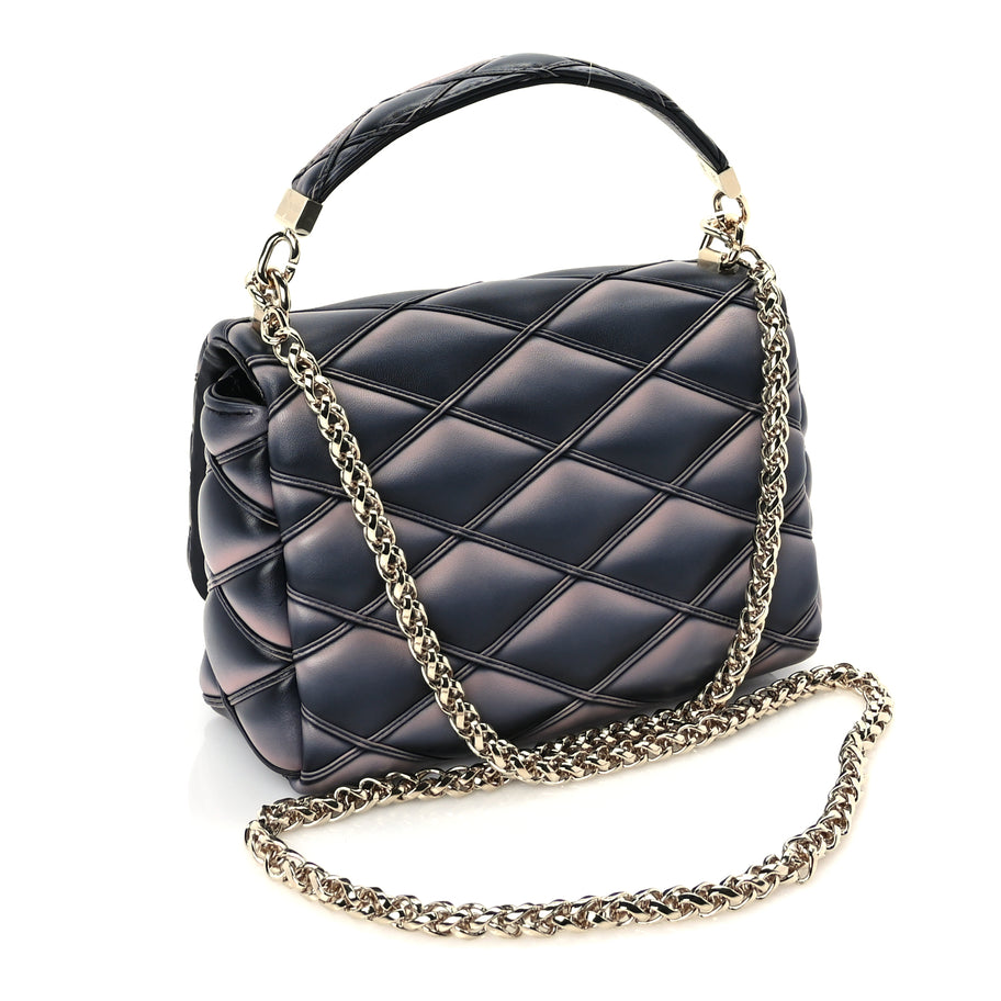 Louis Vuitton Lambskin Malletage Top Handle GO-14 MM  Black Pink Image 2