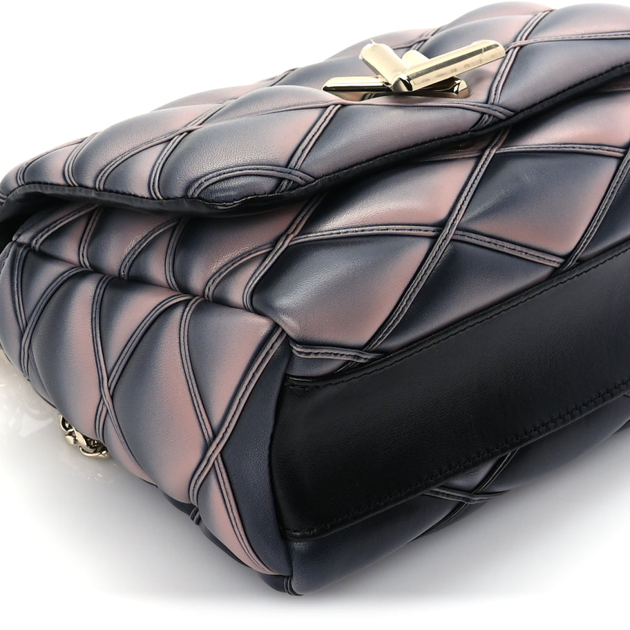 Louis Vuitton Lambskin Malletage Top Handle GO-14 MM  Black Pink Image 7