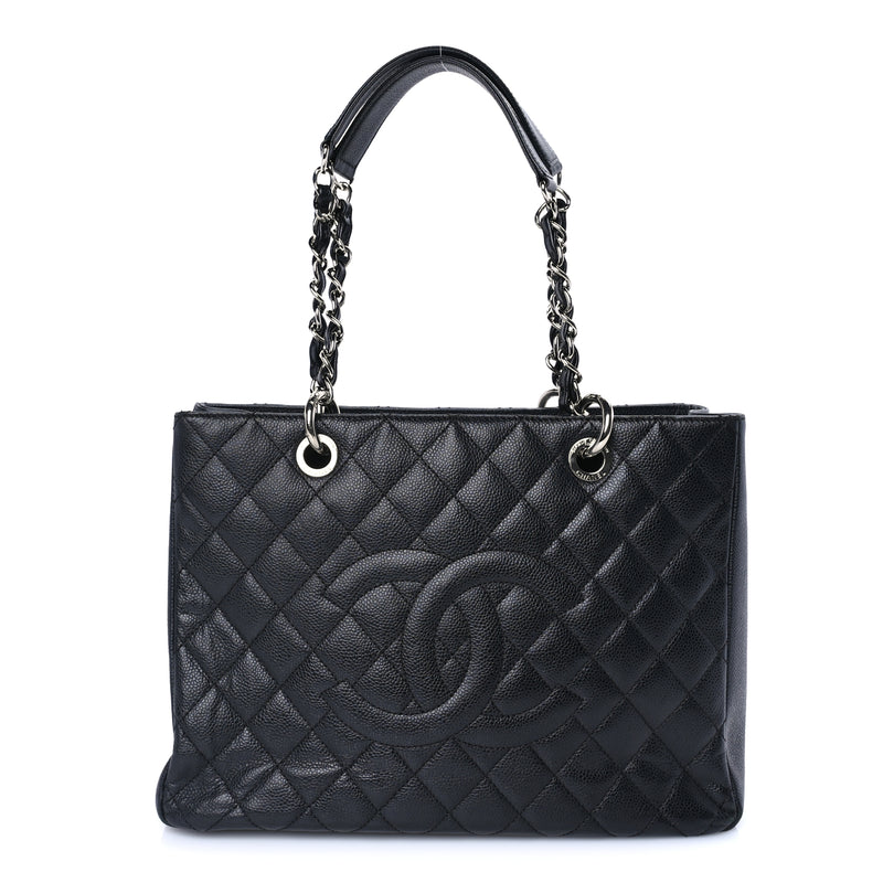 Chanel Caviar Quilted Grand Shopping Tote GST  Black