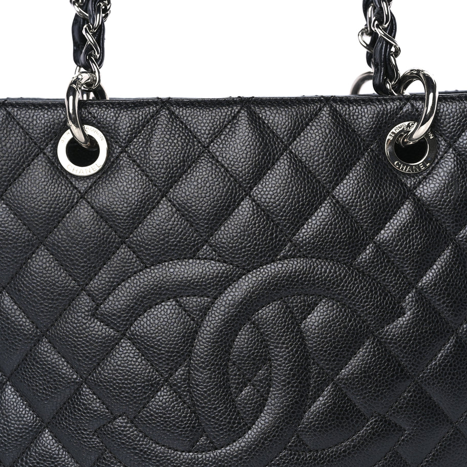 Chanel Caviar Quilted Grand Shopping Tote GST  Black Image 7