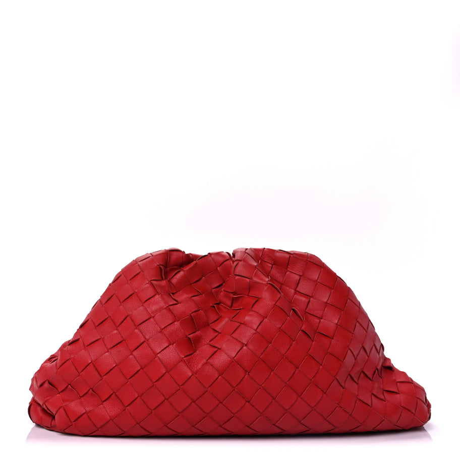 Bottega Veneta Nappa Maxi Intrecciato The Pouch Oversized Clutch Bright Red Image 1
