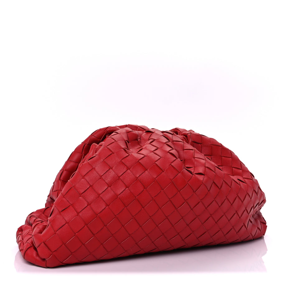 Bottega Veneta Nappa Maxi Intrecciato The Pouch Oversized Clutch Bright Red Image 2