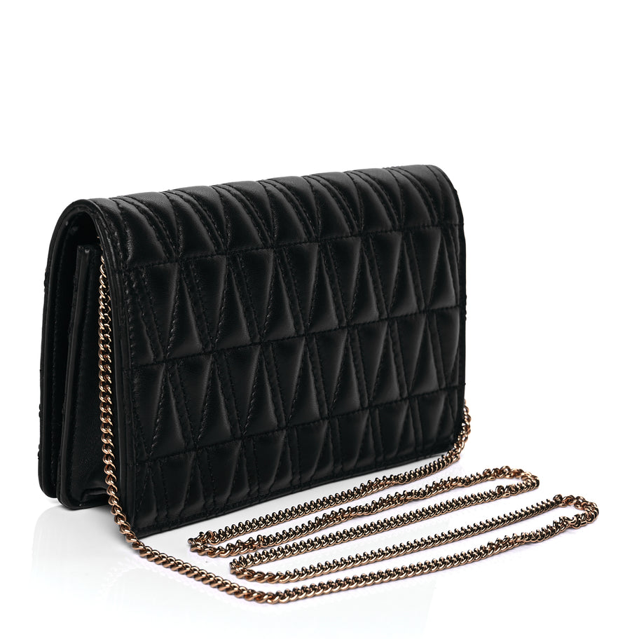 Versace Nappa Quilted Virtus Clutch Bag Black Image 2