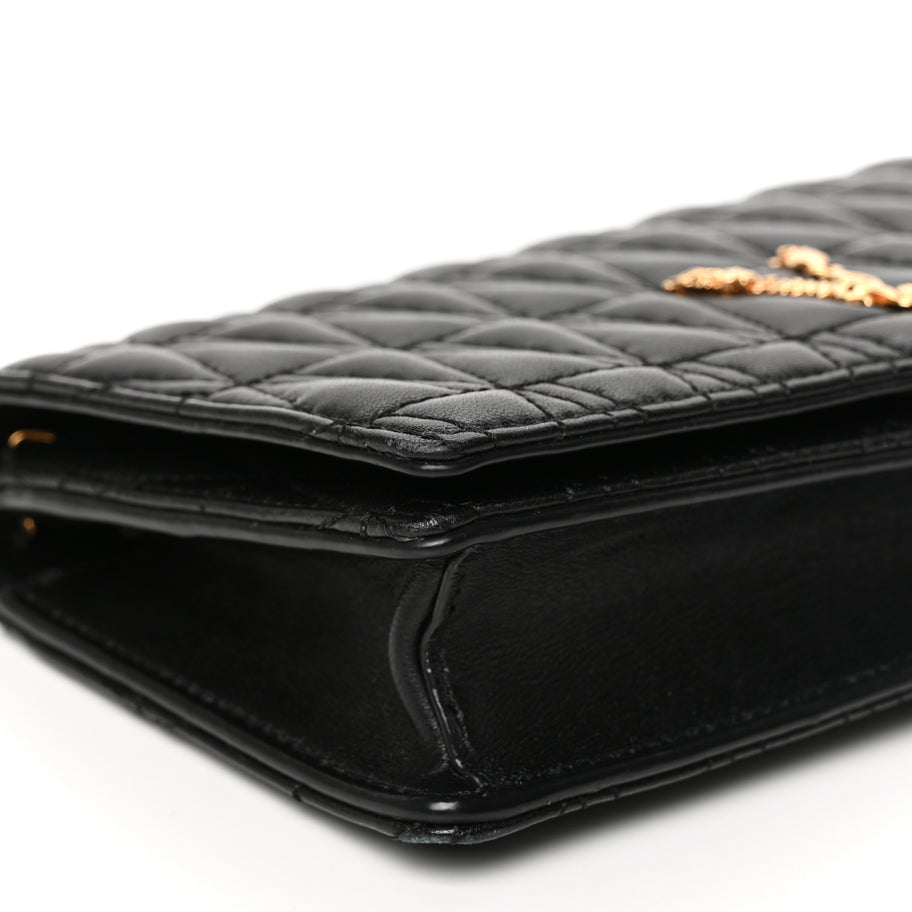 Versace Nappa Quilted Virtus Clutch Bag Black Image 7