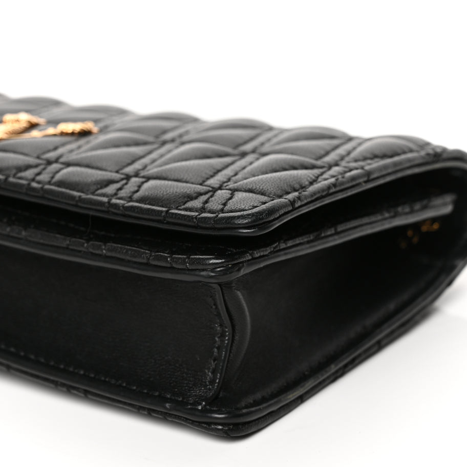 Versace Nappa Quilted Virtus Clutch Bag Black Image 8