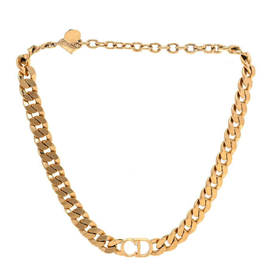 Christian Dior Metal Danseuse Etoile Chain Choker Necklace Gold Image 1