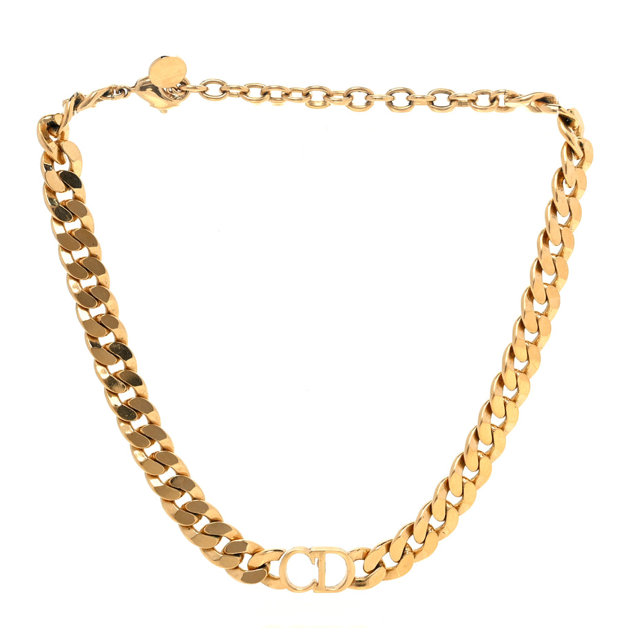 Christian Dior Metal Danseuse Etoile Chain Choker Necklace Gold Image 2