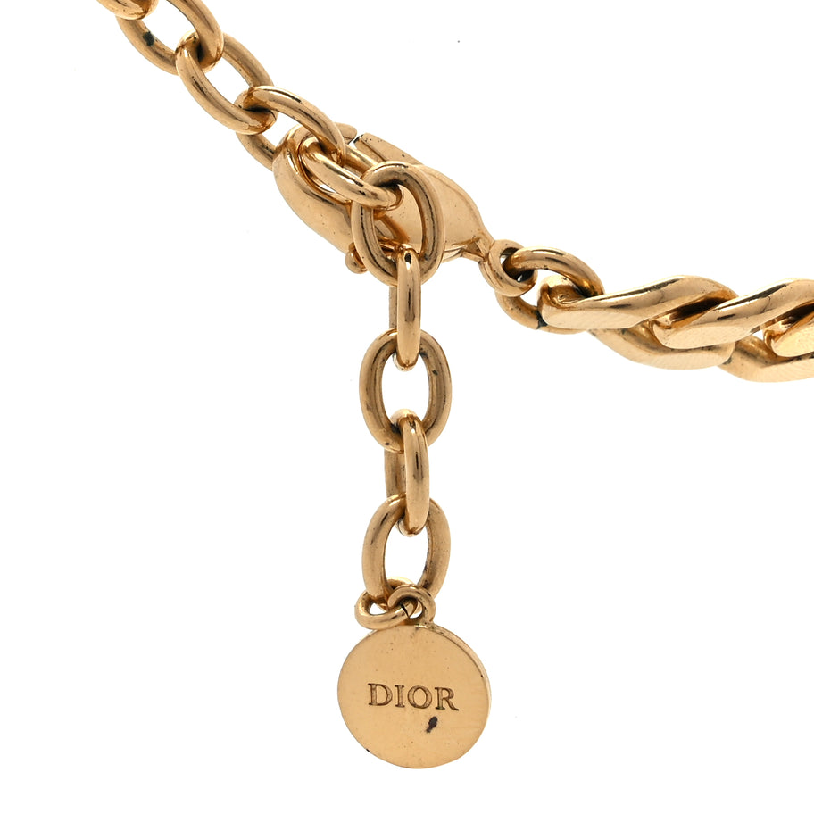 Christian Dior Metal Danseuse Etoile Chain Choker Necklace Gold Image 3