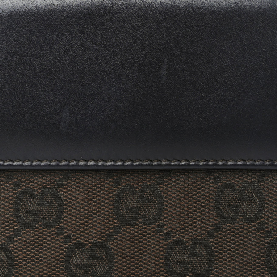 Gucci Monogram Piston Lock Compact Wallet Dark Brown Image 8