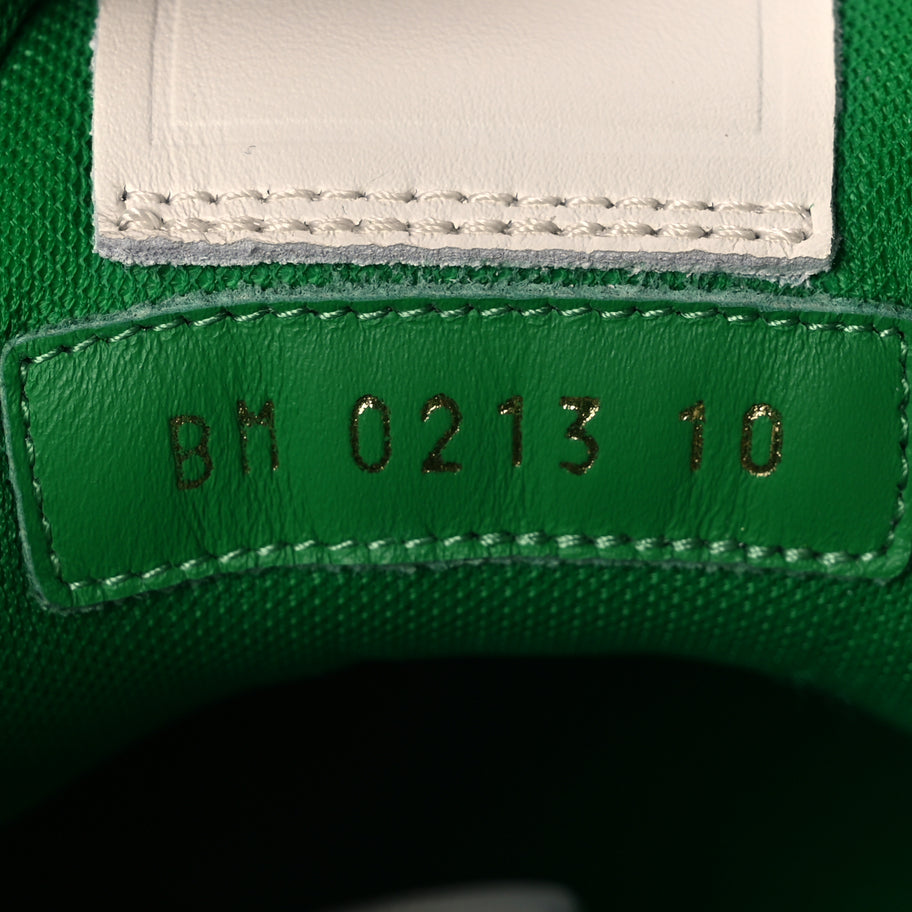 Louis Vuitton Grained Calfskin Script Mens LV Trainer Sneakers 10 Green Image 8