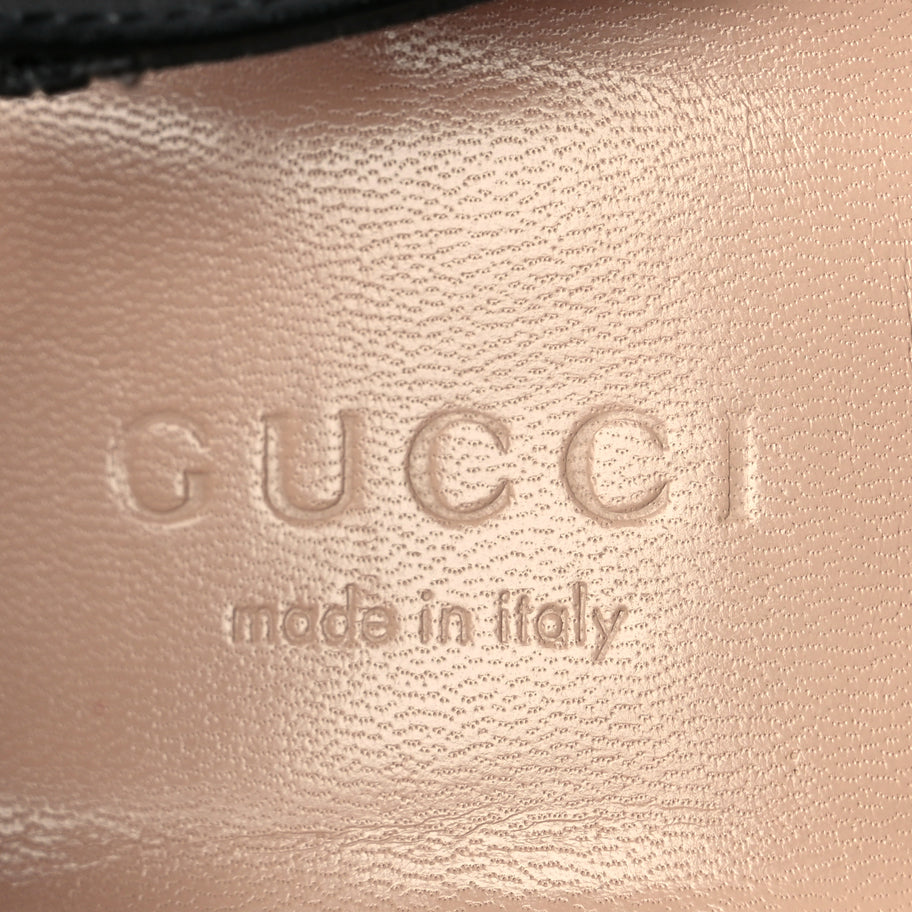 Gucci Lifford Calfskin GG Marmont Ankle Wrap 105mm Sandals Black Image 9