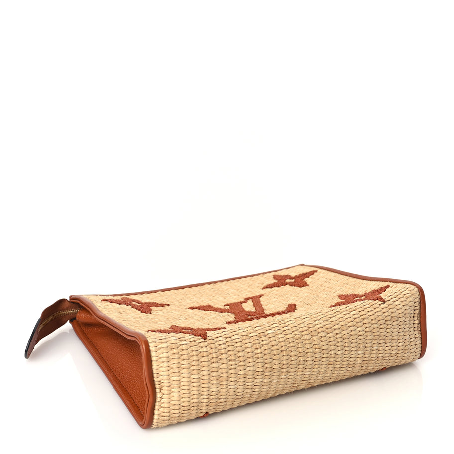 Louis Vuitton Raffia Monogram Giant Toiletry Pouch 26 Tan Image 4