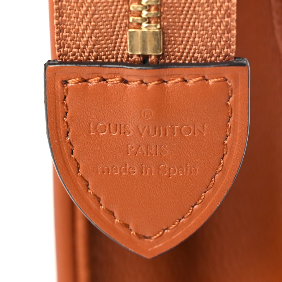 Louis Vuitton Raffia Monogram Giant Toiletry Pouch 26 Tan Image 5