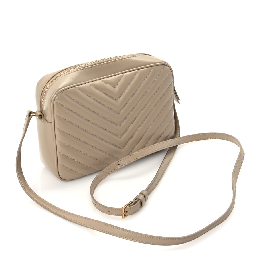 Saint Laurent Calfskin Matelasse Monogram Lou Camera Bag Dark Beige Image 2