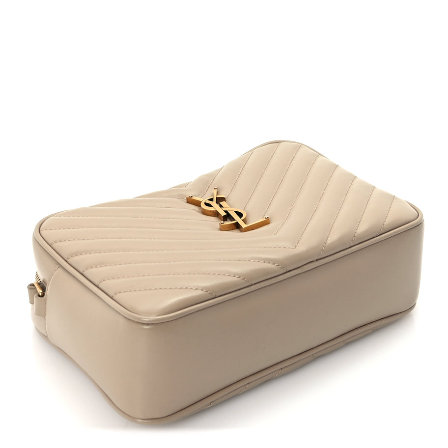 Saint Laurent Calfskin Matelasse Monogram Lou Camera Bag Dark Beige Image 3