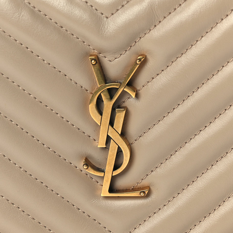Saint Laurent Calfskin Matelasse Monogram Lou Camera Bag Dark Beige Image 6